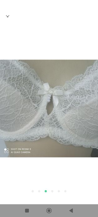 Гіпюровий бюстгалтер Anfen,бретелі відстібаються,колір айворі 85D