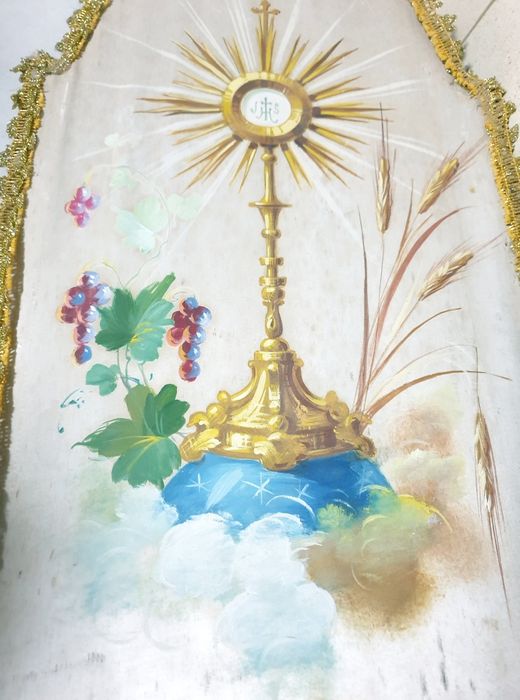 Antiga imagem - antigo grande registo de Custódia pintado à mão