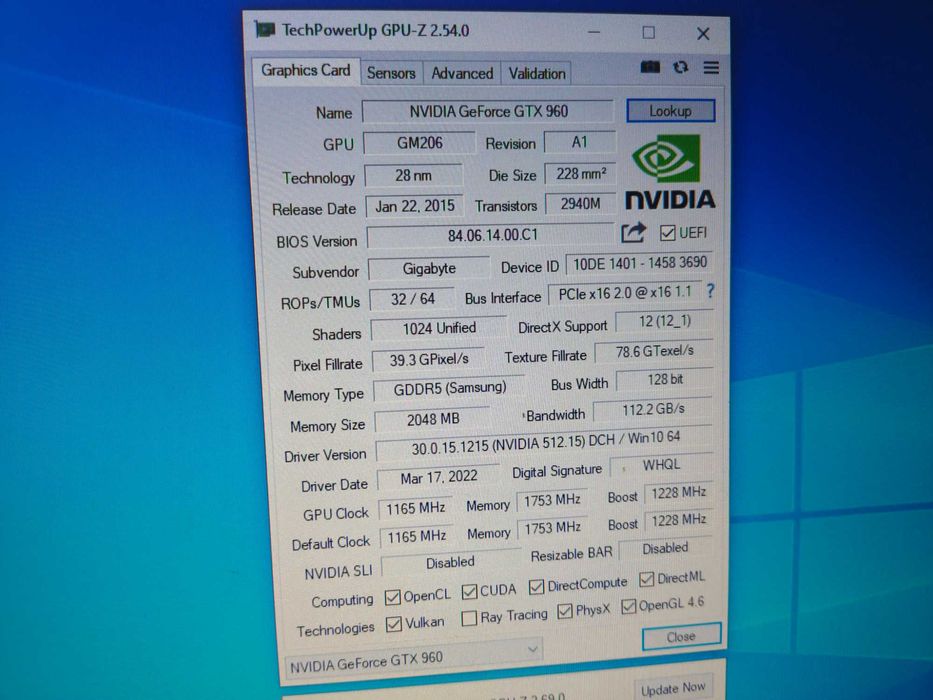 Karta graficzna GTX 960 GIGABYTE 2GB