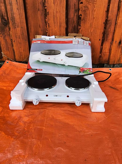 Kuchenka elektryczna turystyczna dwupalnikowa Clatronic 2500 W Nowa