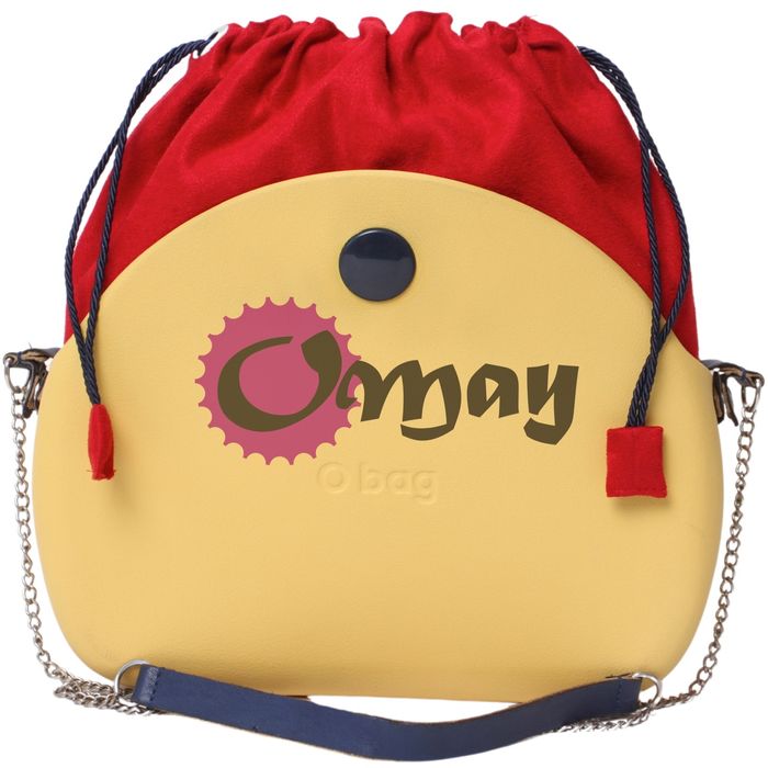 Czerwony organizer do OBAG MOON LIGHT worek eko zamsz 2 kieszenie OMAY