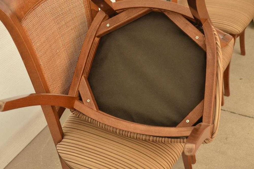 stylowe krzesła z rafią komplet 6 krzeseł