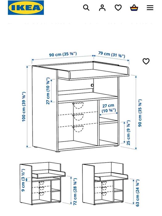 Комплект детской мебели: Кроватка и Пелинальный комод Ikea Stuva Б/У