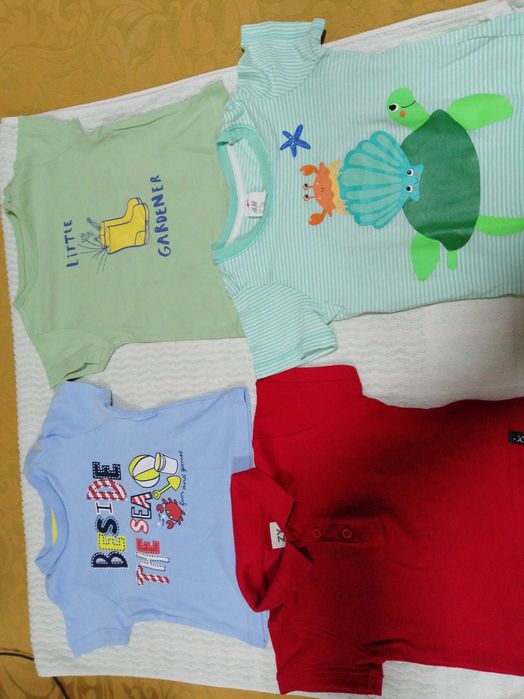 4 t-shirts, Zippy, 1-3, 3-6 e 6-9 meses