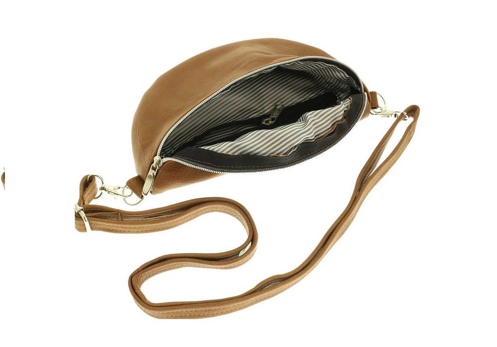 Damska nerka skórzana czerwona saszetka na pas do ramię PL producent