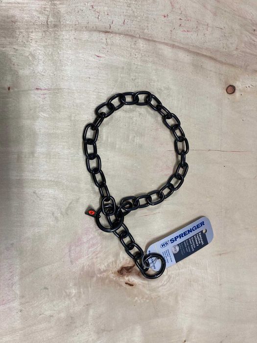 HS Sprenger Coleira Estranguladora Aço Negro Elos Curtos - NOVA