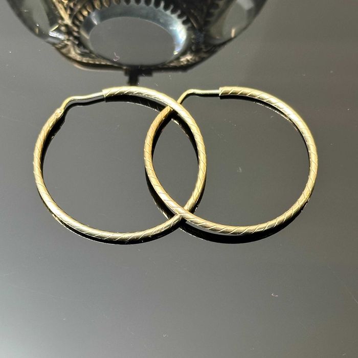 Srebrne kolczyki w kształcie kół – pozłacane 14 karatowym złotem