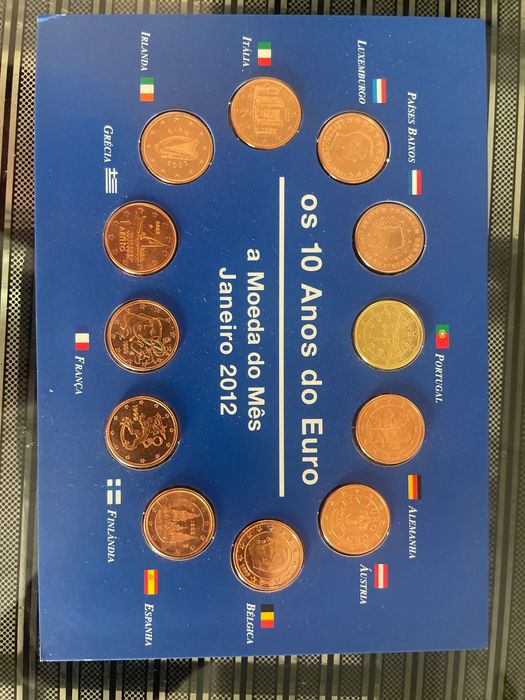 Coleção “Os 10 Anos do Euro” - A Moeda do Mês (Janeiro 2012) - FDC - Completa