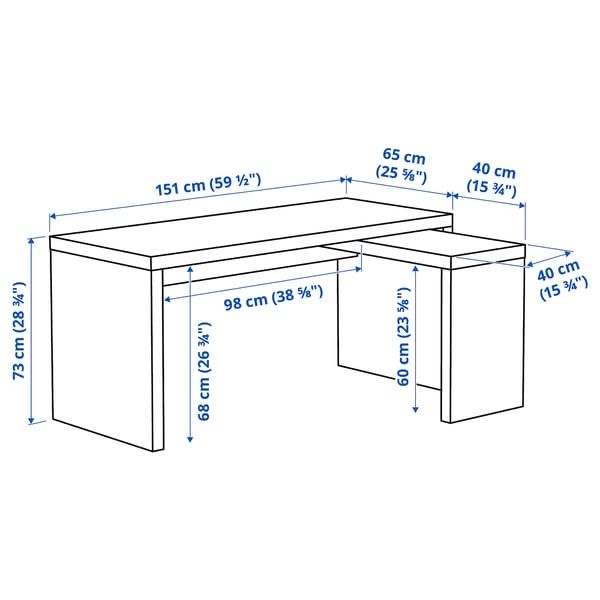 Mesa de escritório MALM (2un)