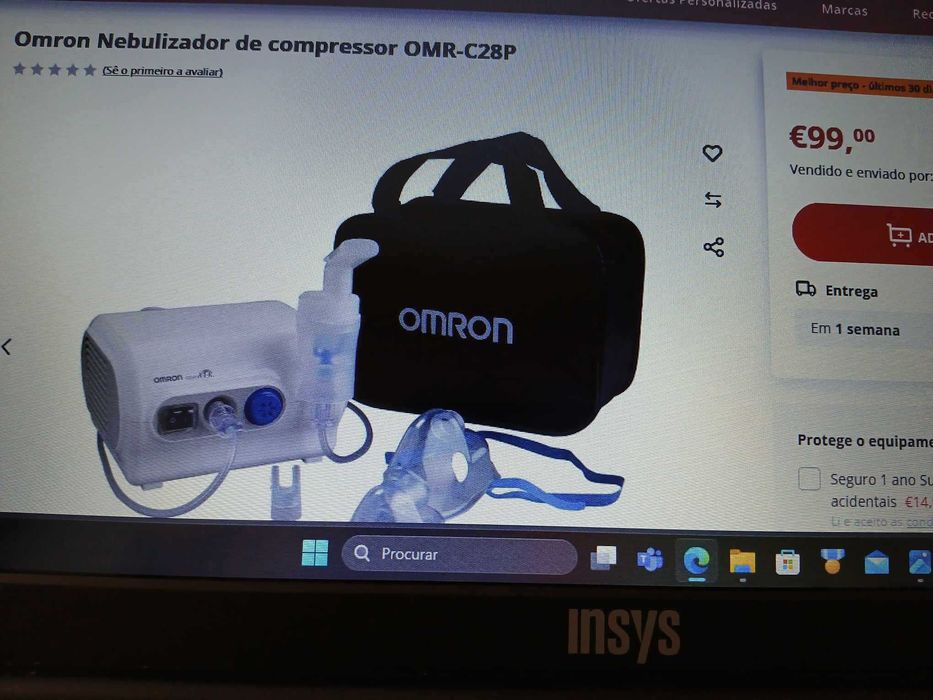 Omron Nebulizador de compressor OMR-C28P   NOVO