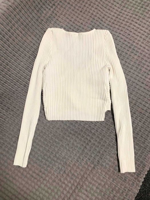 Белая кофта топ в рубчик Colins
