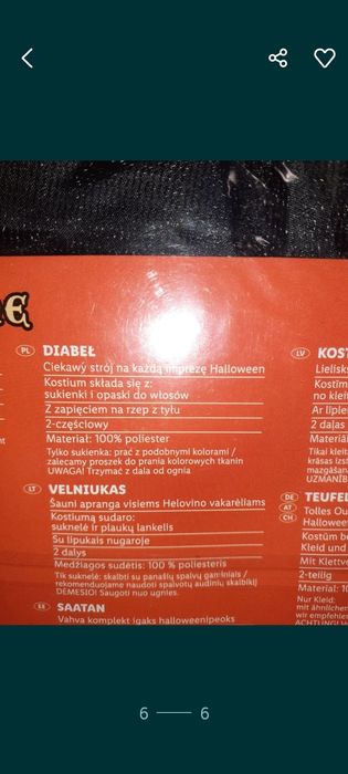 Kostium Halloween 4,6 lat