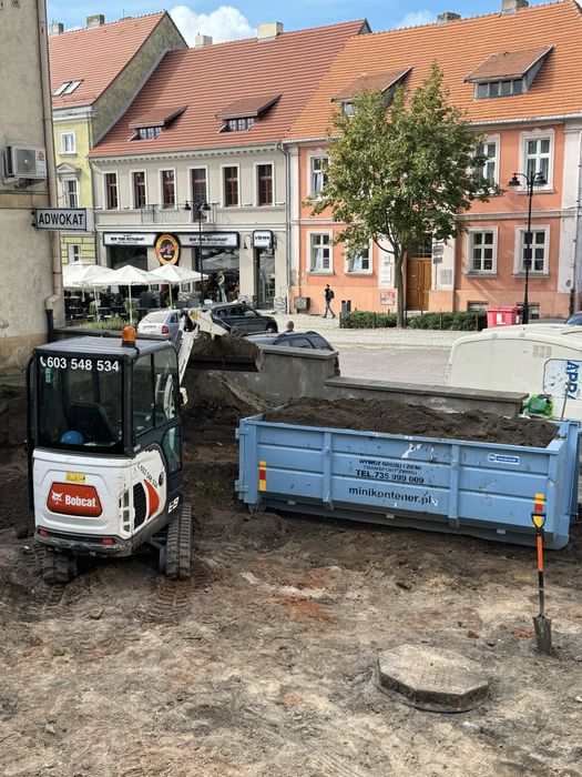 Usługi Minikoparką Wiertnica Młot Wyburzeniowy Miniwywrotka