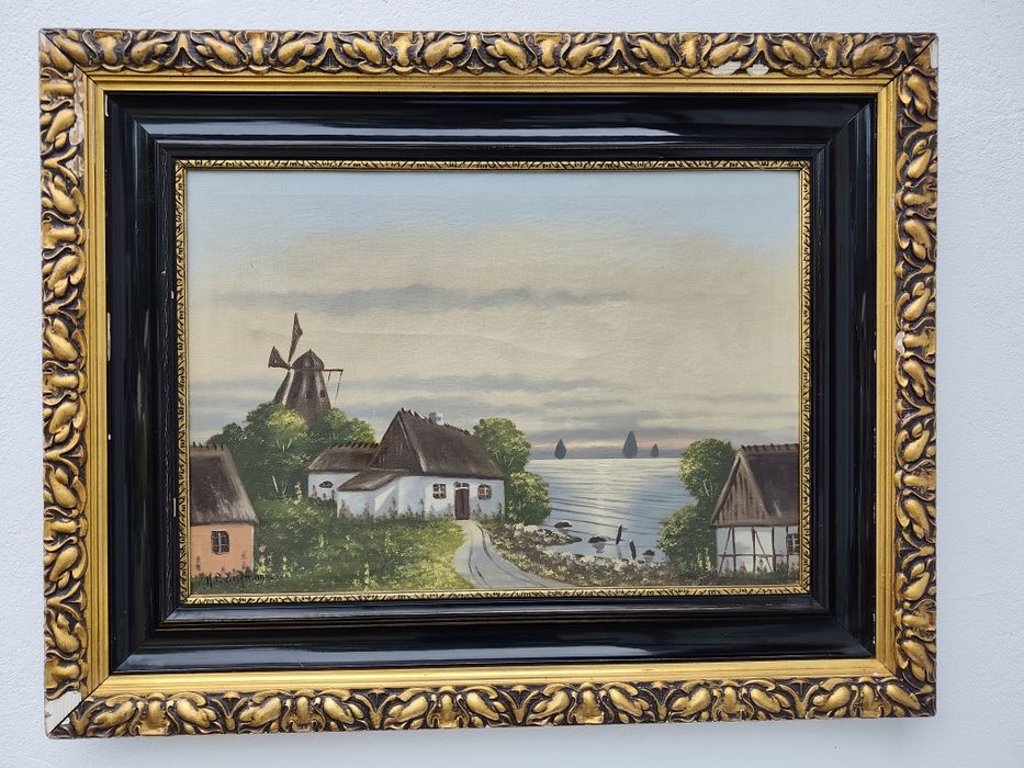 Stary obraz na płótnie Hans Peter Engmann (1879 -1938) .
