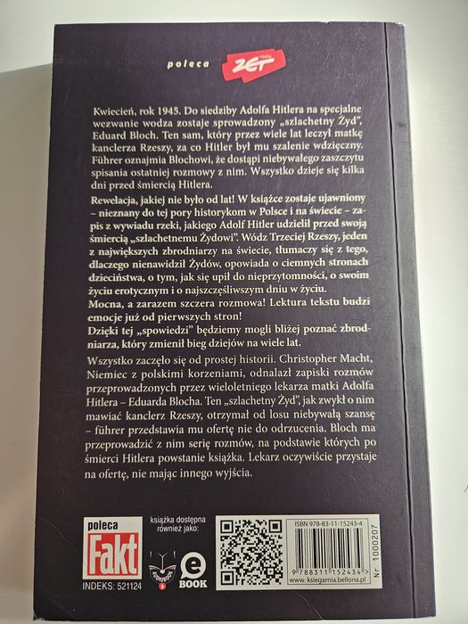 Książka historyczna "Spowiedź Hitlera"  Christopher Macht