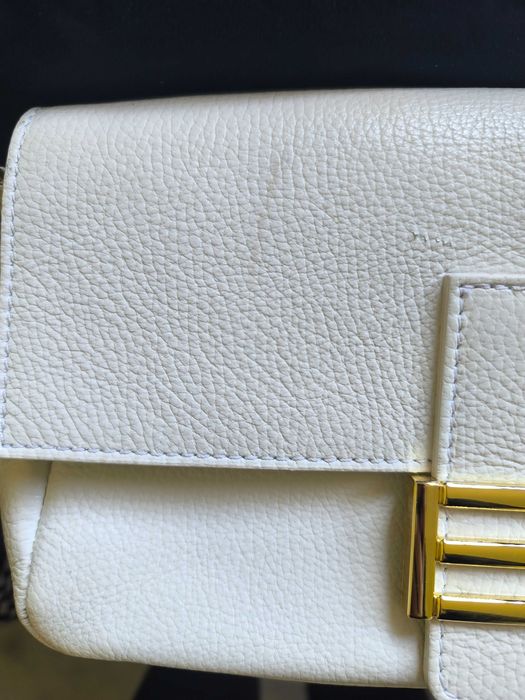 Biała skórzana torebka – Made in Italy – skóra naturalna