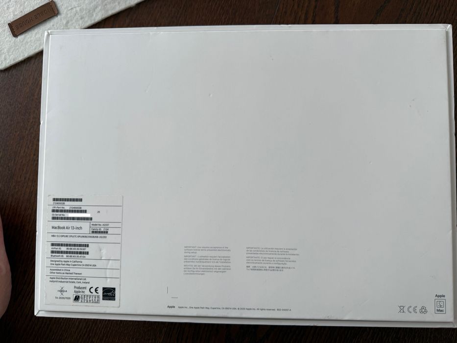 MacBook Air 13"/ M1/256GB/8GB/Space Gray/Oklejony folią/Gdańsk