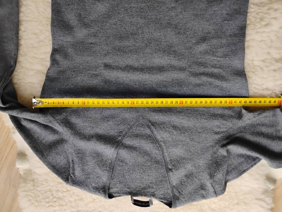 Szary cienki sweterek z wełny Rene Lezard r. 36 38