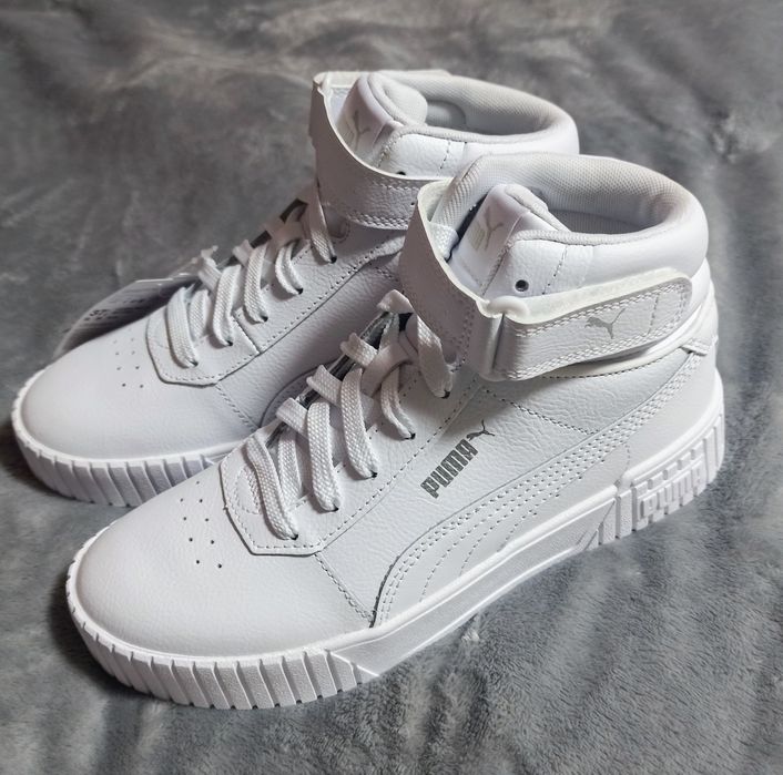 Sneakersy Puma Carina Mid Jr białe