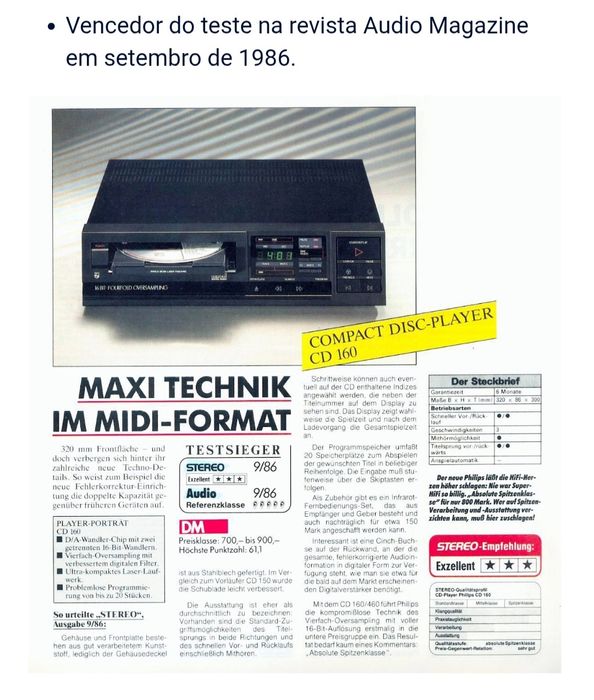 Leitor de cd Philips cd160
