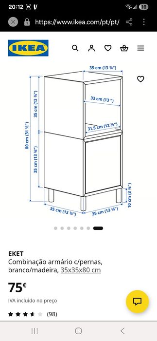 Móvel eket ikea branco