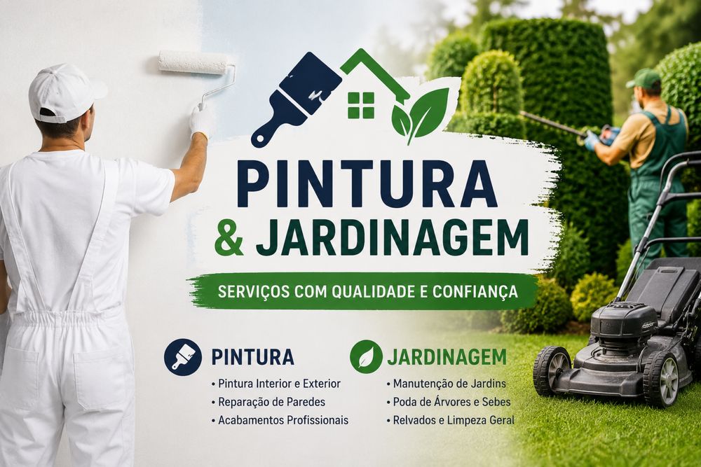 Trabalhos de pintura e jardinagem