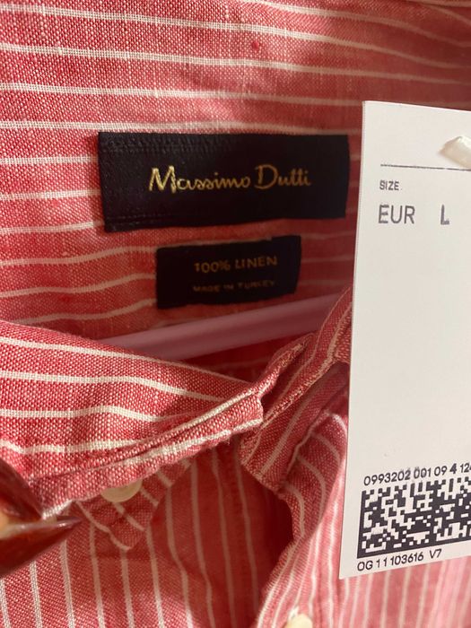 Massimo Dutti жіноча лляна сорочка, лляна сорочка оверсайз