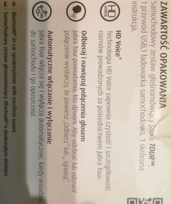 Bezprzewodowy zestaw głośnomówiący do samochodu Jabra