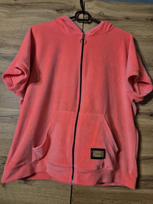 Welurowa neonowa bluza