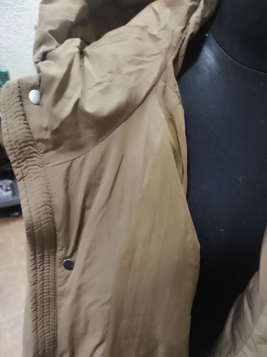 Шоколадний натуральний пуховик