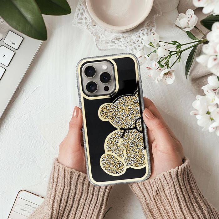 Futerał TEDDY BEAR do IPHONE 14 Pro złoty