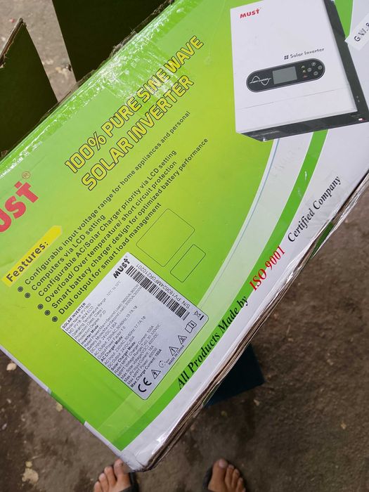 Інвертор гібридний сонячний MUST PV18-3624 ECO, 3600W, 24V, струм заряду 60A, 170-280V, MPPT 100А, 30-320 Vdc працює без АКБ