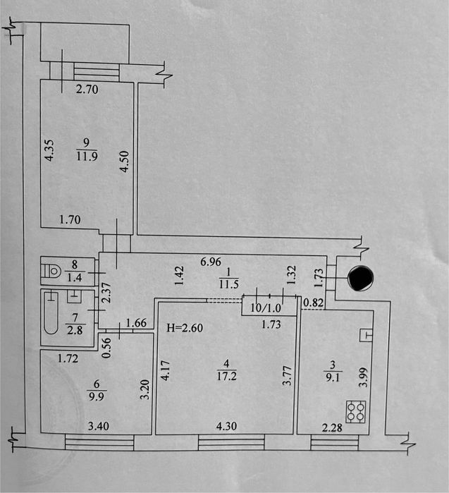 Продам 3к улучшенку 1й эт/9и кухня 9м газ, кирпич, м. Ботсад