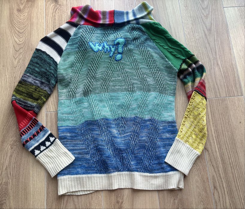 Narzutka patchworkowa sweter Desigual XL