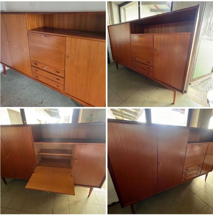 Bartels Werken highboard. Barek. Komoda. Drewno tekowe. Mid century