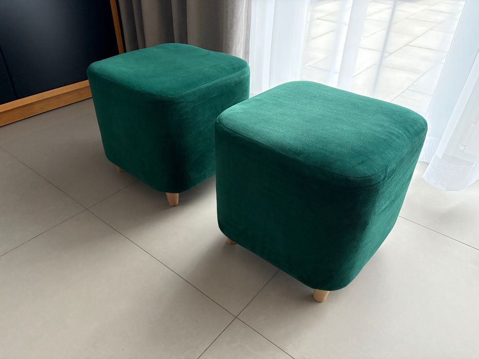 Pufa pufy zielona na nóżkach