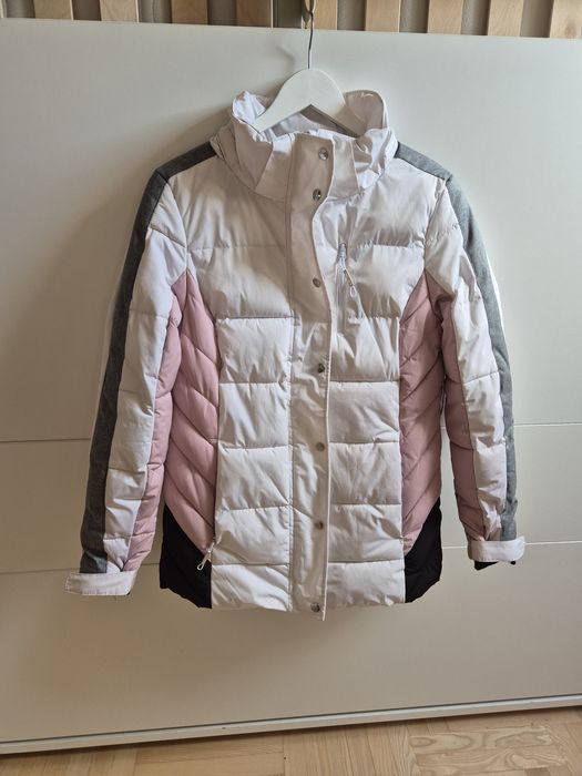 Kurtka narciarska damska M biała szara pudrowa czarna