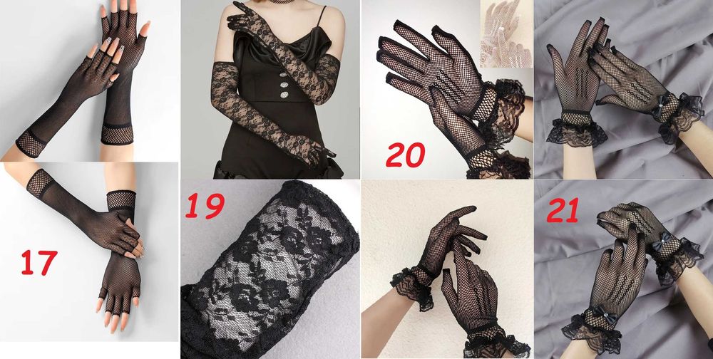 Рукавички сітка ажурні Аніме Готика Панк Косплей, мітенки для танців