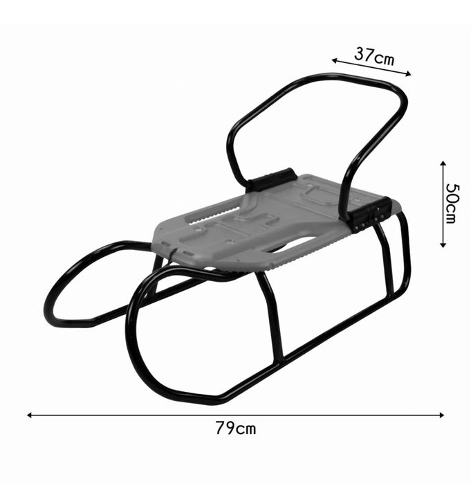 Zestaw Sanki Metalowe Czarne Z Oparciem Dla Dzieci Dorosłych *okazja*