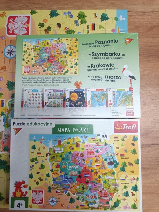 Puzzle edukacyjne Mapa Polski Trefl, wiek 4+, 54 części
