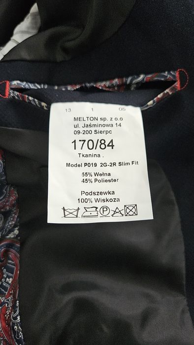 Garnitur męski ciemny granat stan bdb rozmiar S/M