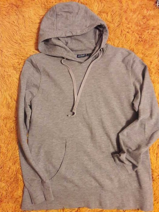 Bluza damska/dziewczęca kangurka z kapturem, szara, Polecam