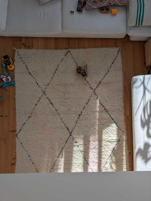 Authentic Beni Ourain Berber Rug — 170×260cm — 100% Wool — Perfect Condition