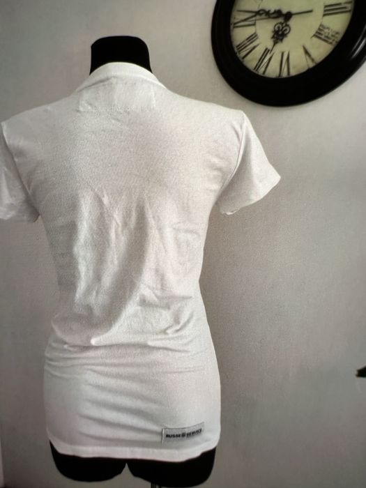 Koszulka biała t-shirt biały napisy Russe Service RusseService L