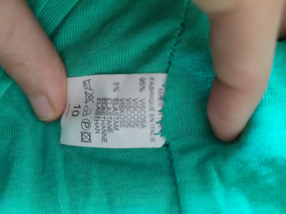 Top Verde Água Mangas Borboleta