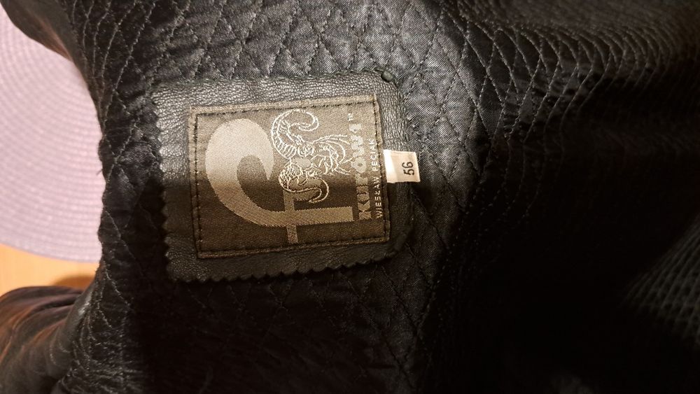 Oryginalna kurtka skórzana,  czarna rozmiar 54/56