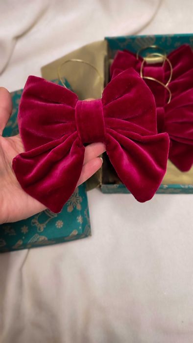 Новорічний декор -оксамитовий (велюрових) бант