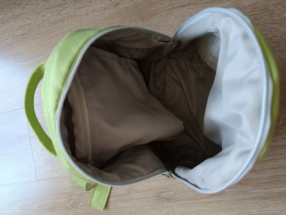 Cтильный джинсовый городской рюкзак New Nice  салатового цвета.