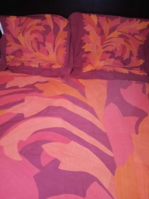 Capa  edredon  Zara Home   tons tijolo tamanho 2,20 x2,20  + 2 fronhas