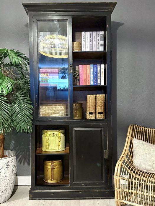 vitrine livreiro louceiro aparador armario movel biblioteca carvalho arboretto rustico